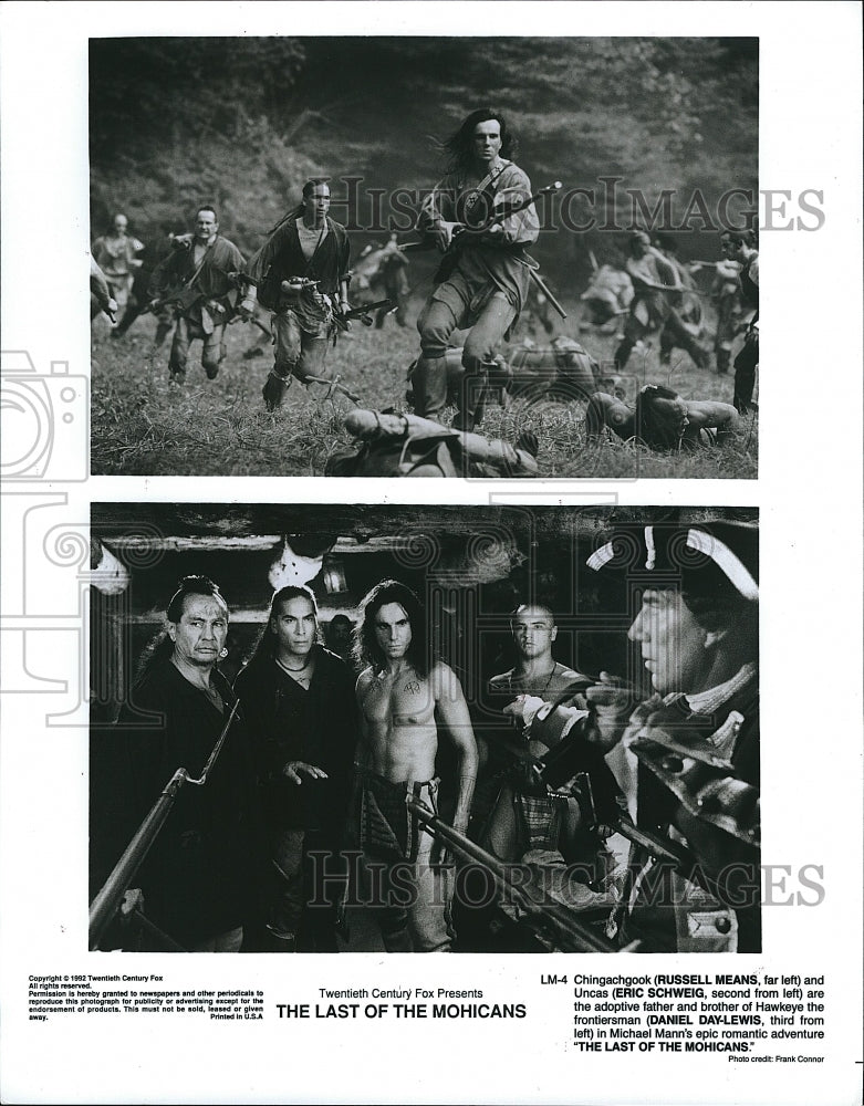 1992 Press Photo Scenes From Film &quot;Last Of The Mohicans&quot;- Historic Images