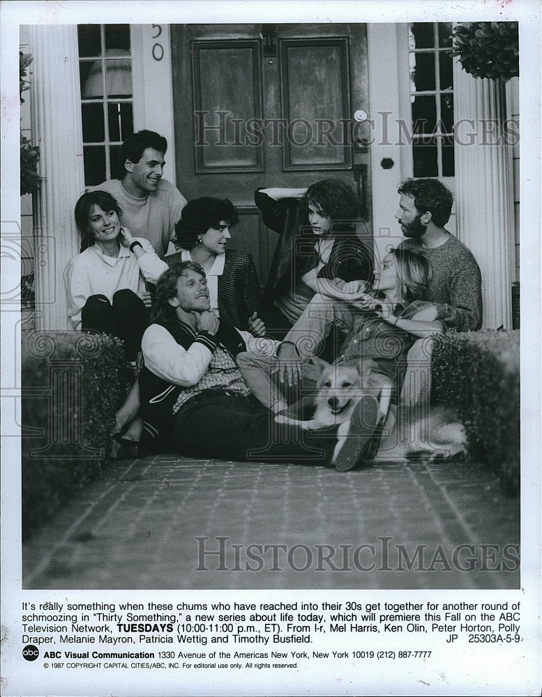 1987 Press Photo Mel Harris Ken Olin Peter Horton Thirty Something- Historic Images