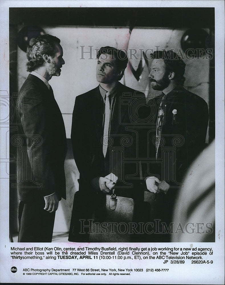 1989 Press Photo Ken Olin Timothy Busfield David Clennon Thirtysomething- Historic Images