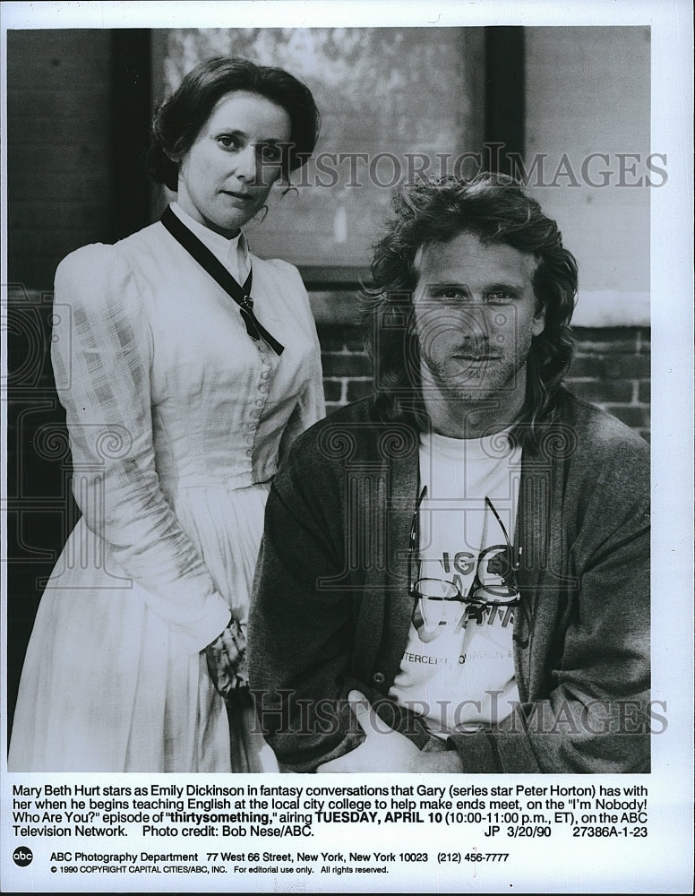 1990 Press Photo Mary Beth Hurt Actress Peter Horton Actor Thirty Something Show- Historic Images