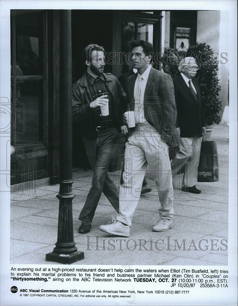 1987 Press Photo Tim Busfield Actor Ken Olin Thirty Something Drama Series TV- Historic Images