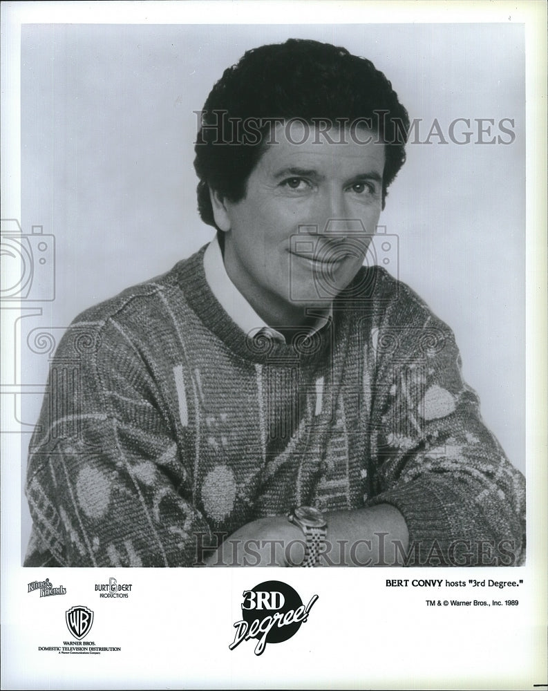 1989 Press Photo Bert Convy American TV Television Host 3rd Degree Game Show- Historic Images