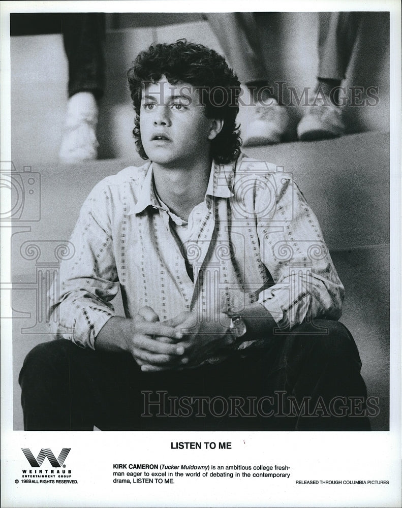 1989 Press Photo Actor Kirk Cameron In &quot;Listen To Me&quot;- Historic Images