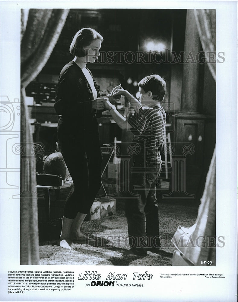 1991 Press Photo Jodie Foster and Adam Hann-Byrd in &quot;Little Man Tate&quot;- Historic Images