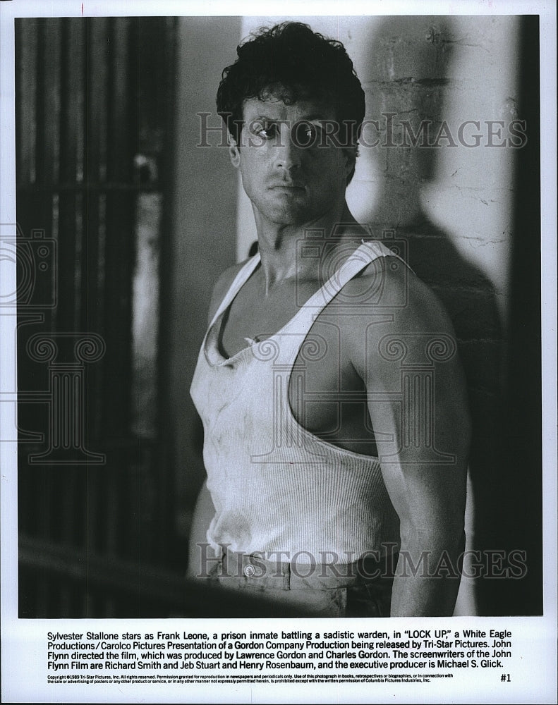 1989 Press Photo Sylvester Stallone in &quot;Lock Up&quot;- Historic Images