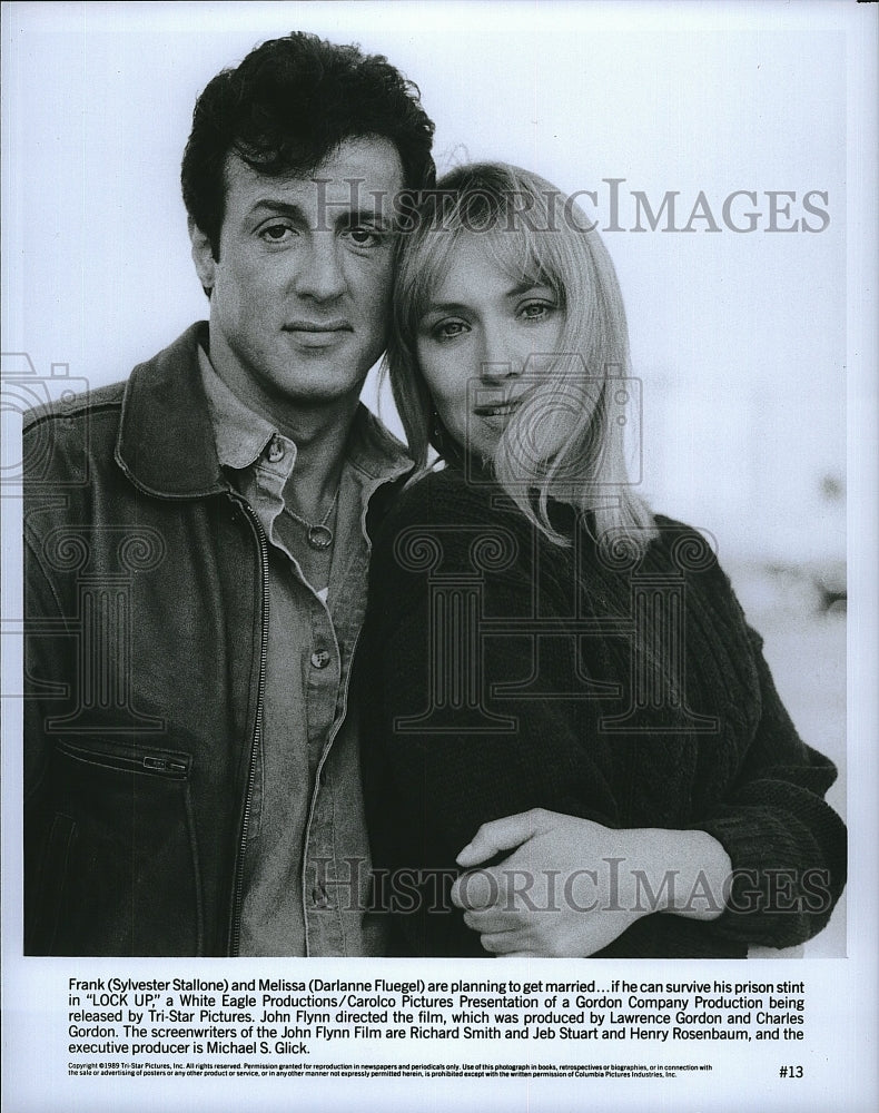 1989 Press Photo Sylvester Stallone and Darlanne Fluegel in &quot;Lock Up&quot;- Historic Images