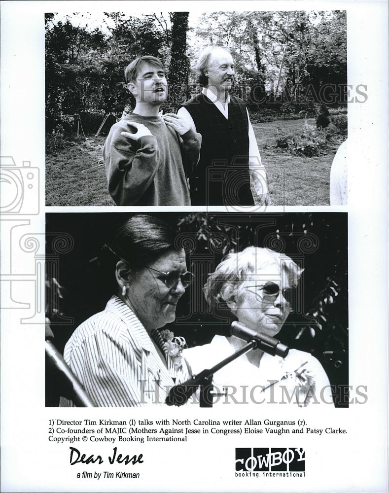 1998 Press Photo &quot;Dear Jesse&quot;  director Tim Kirkman , writer Allan Gurganus- Historic Images