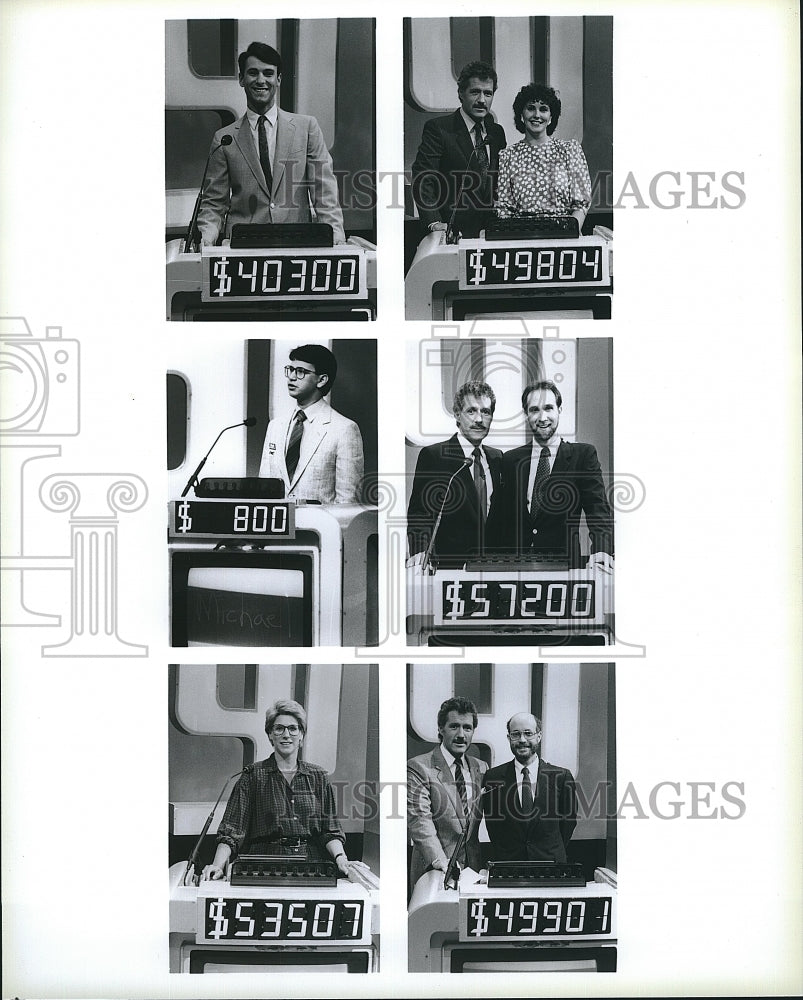 1988 Press Photo &quot;Jeopardy&quot; R P Pena,KWaits,M Block,R Holliday,S Gore, Lowenthal- Historic Images