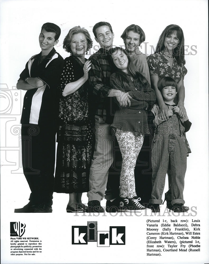 1995 Press Photo  &quot;Kirk&quot;   Kirk Cameron,Vanaria,Mooney,Estes,Noble,Fry, Mead - Historic Images