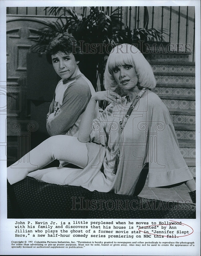 1983 Press Photo &quot;Jennifer Slept Here&quot; John P. Navin Jr &amp; Ann Jillian- Historic Images