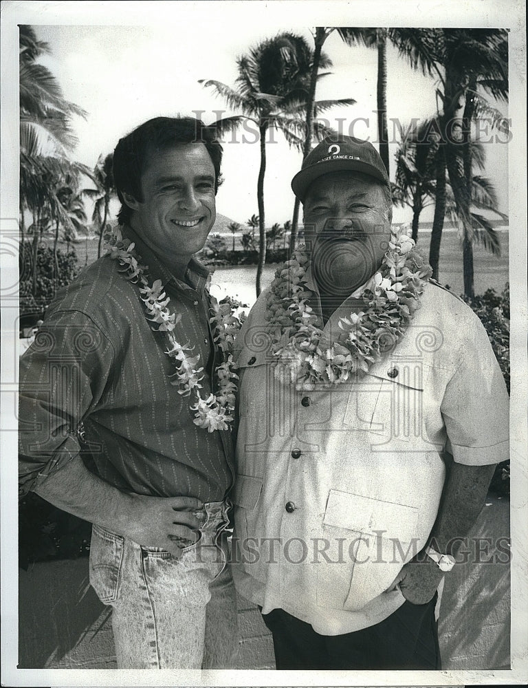 1989 Press Photo Joe Penny, William Conrad &quot;Jake and the Fatman&quot;- Historic Images