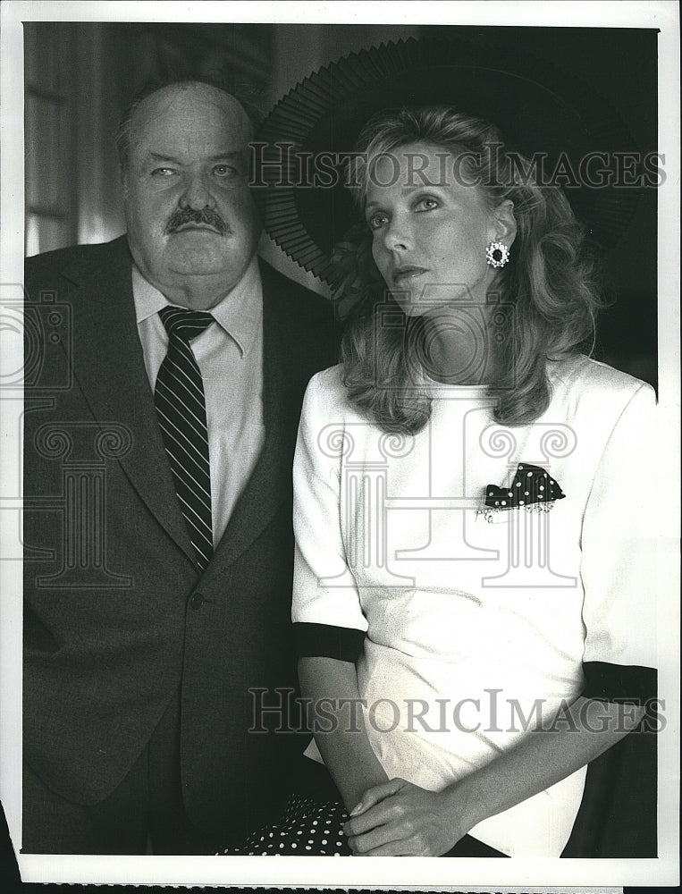 1988 Press Photo Susan Blakely, William Conrad &quot;Jake and the Fatman&quot;- Historic Images