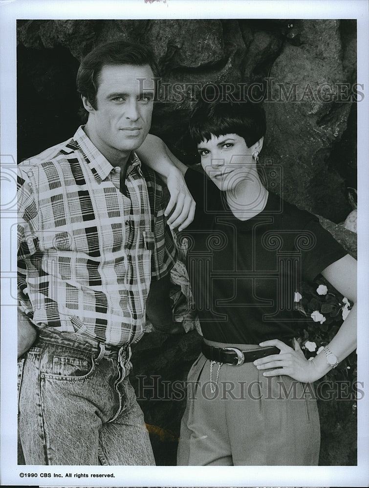 1990 Press Photo Joe Penny, Terri Barber &quot;Jake and the Fatman&quot;- Historic Images