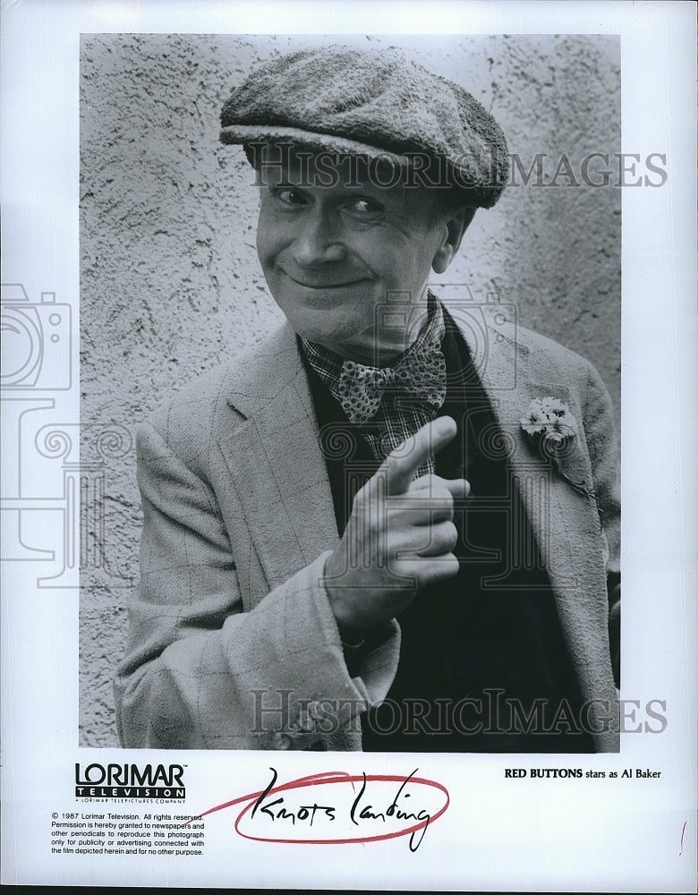1987 Press Photo Red Buttons as Al Baker on "Knots Landing"- Historic Images