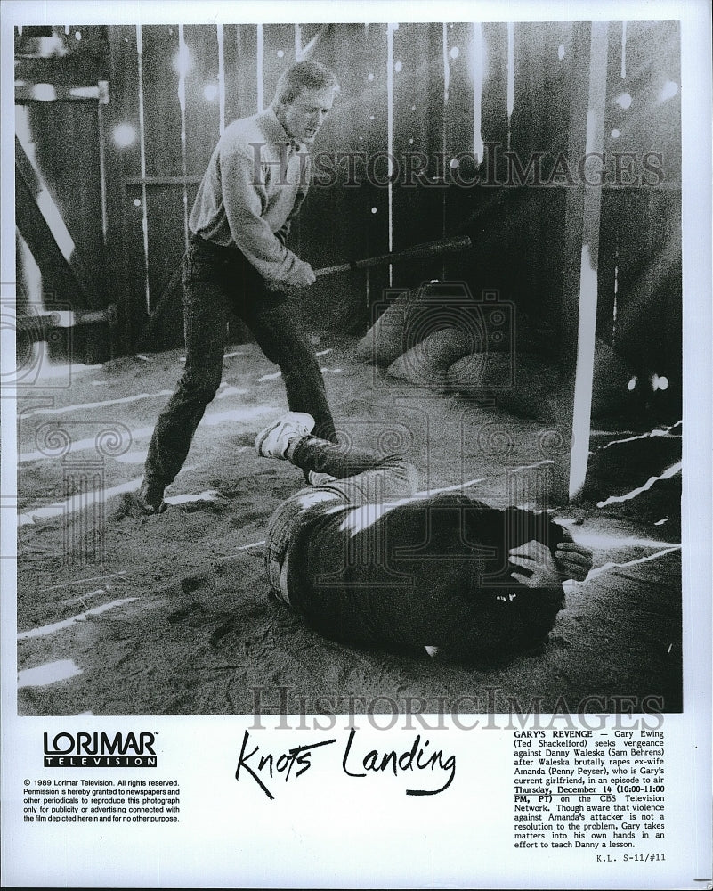 1989 Press Photo Ted Shackleford, Sam Behrens &quot;Knots Landing&quot;- Historic Images