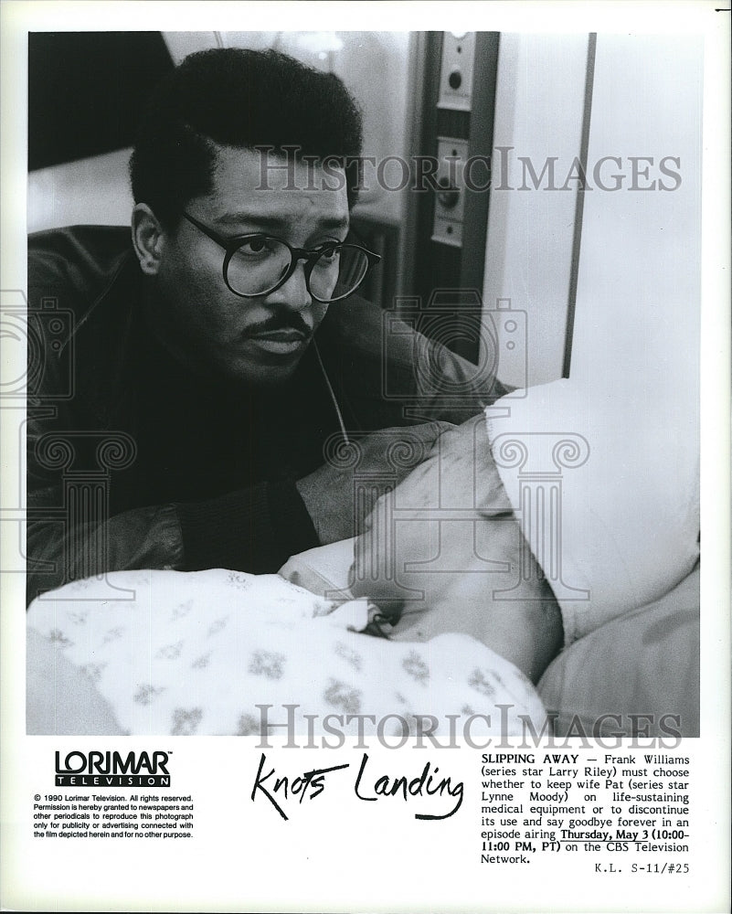 1990 Press Photo &quot;Knots Landing&quot; Larry Riley stars- Historic Images