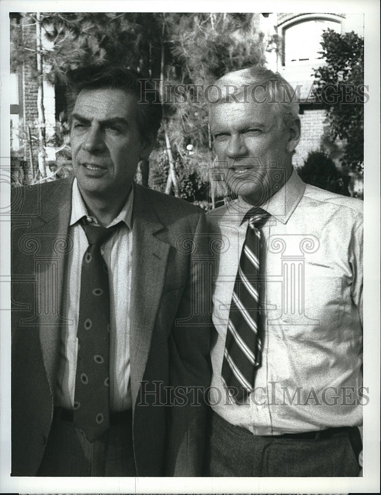 1987 Press Photo Peter Haskell, Jerry Orbach &quot;The Law and Harry McGraw&quot;- Historic Images