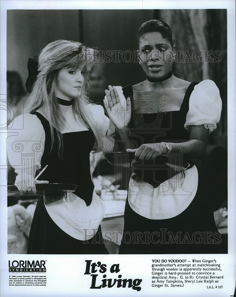 1988 Press Photo &quot;It&#39;s A Living&quot; Crystal Bernard, Sheryl Lee Ralph- Historic Images