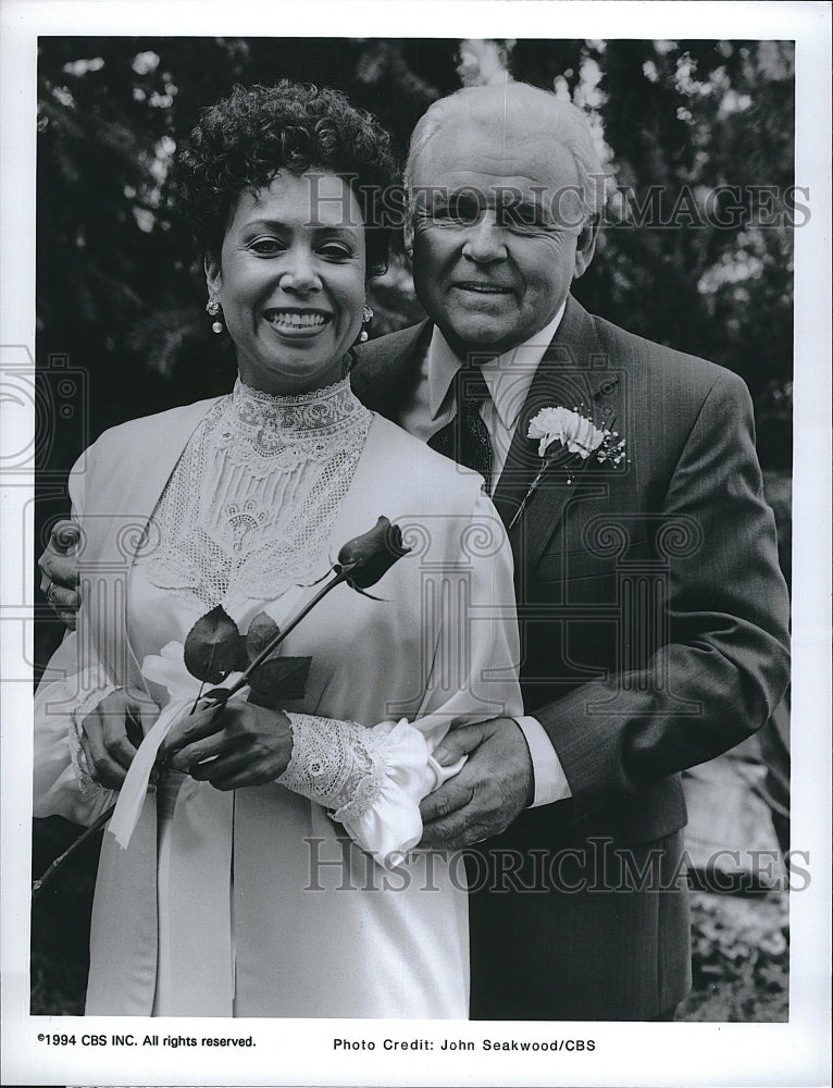 1994 Press Photo Actor Carroll O&#39;Connor &amp; Denise Nicholas &quot;Heat Of The Night&quot;- Historic Images