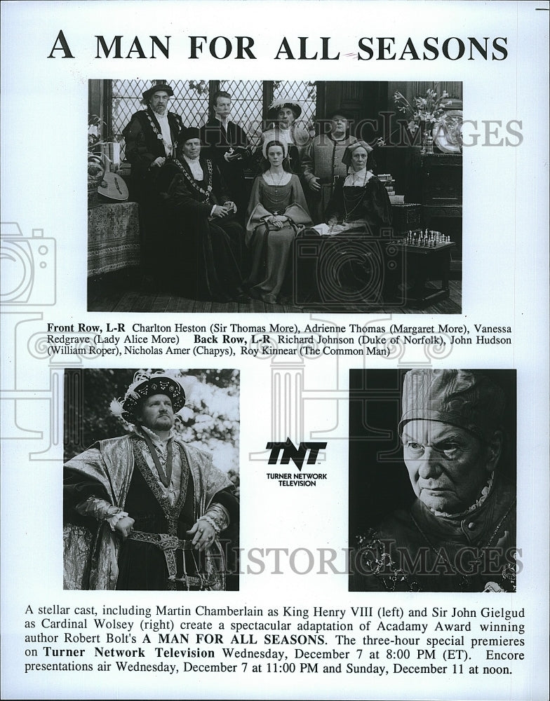 Press Photo Charlton Heston Adrienne Thomas A Man For All Seasons - Historic Images