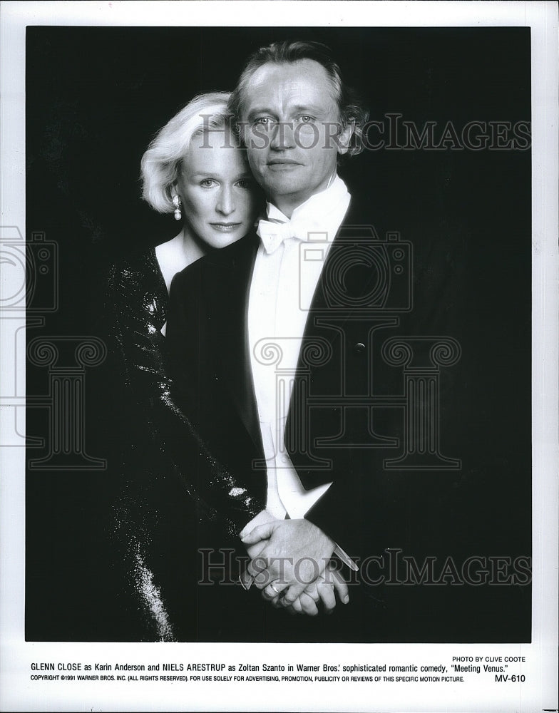 1991 Press Photo Glenn Close & Niels Arestrup Star In "Meeting Venus"- Historic Images