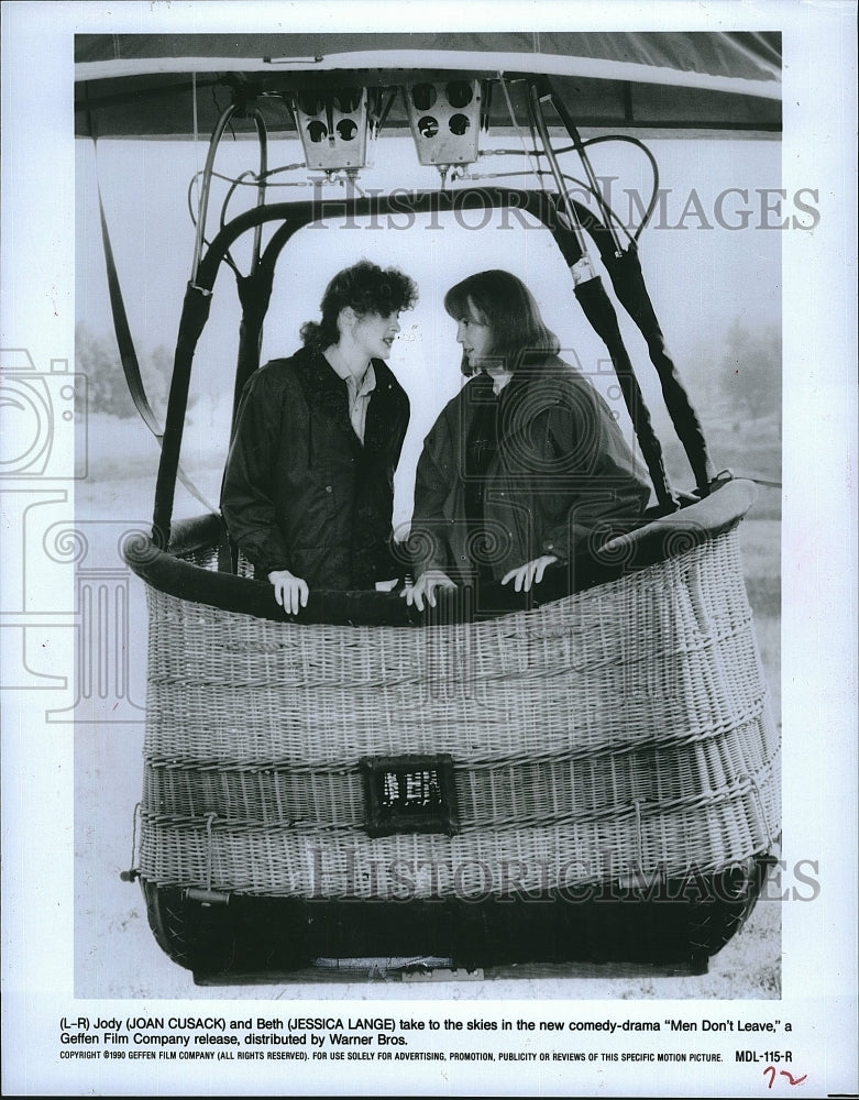 1990 Press Photo Actresses Joan Cusack &amp; Jessica Lange in &quot;Men Don&#39;t Leave&quot;- Historic Images