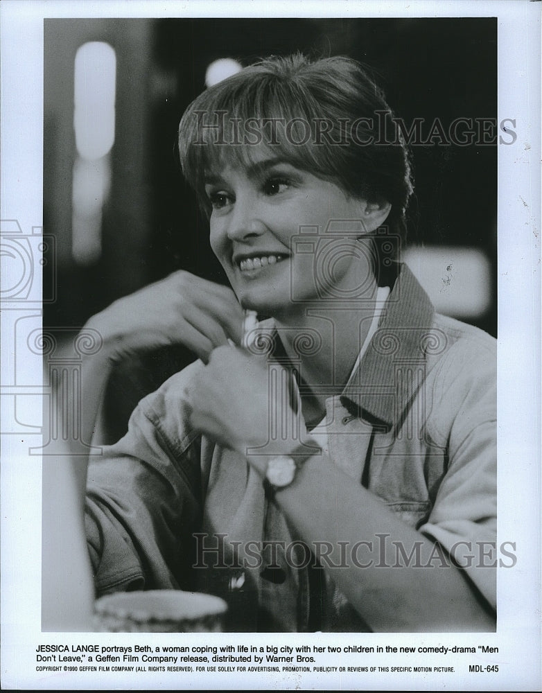 1990 Press Photo  Actress Jessica Lange in &quot;Men Don&#39;t Leave&quot;- Historic Images