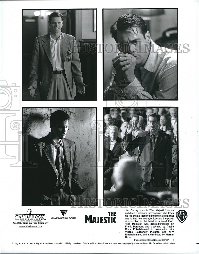 2001 Press Photo Actor Jim Carrey in &quot;The Majestic&quot;- Historic Images