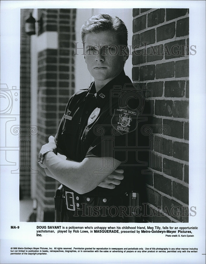 1988 Press Photo Doug Savant Movie Actor in Masquerade- Historic Images