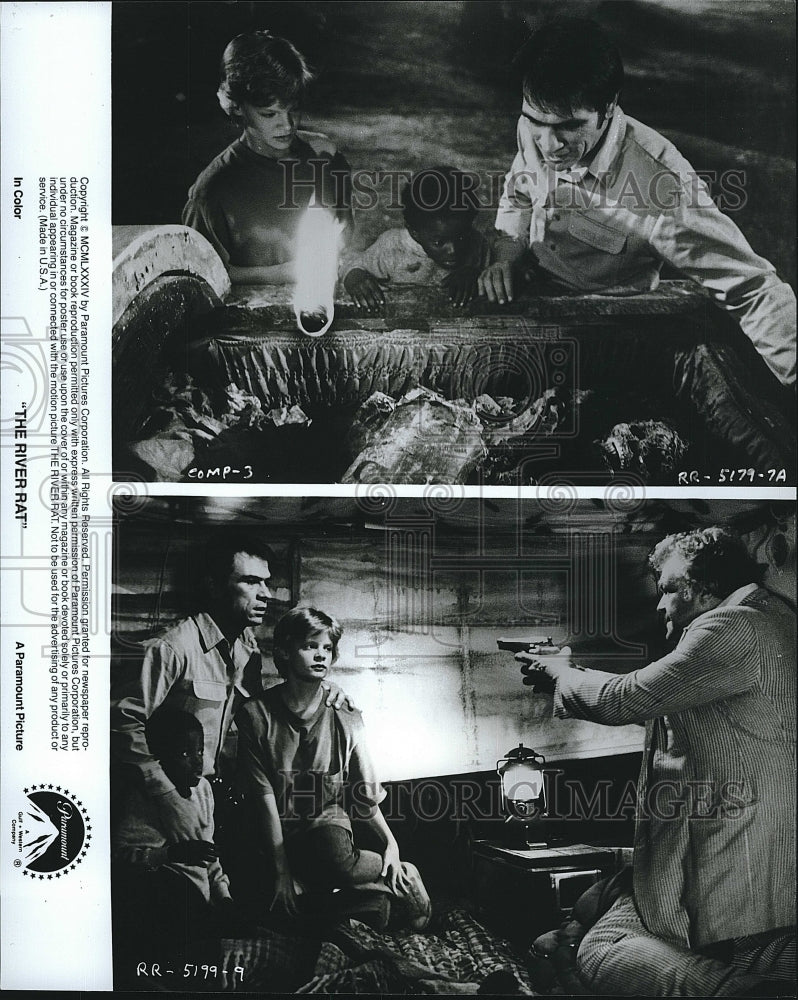 1984 Press Photo Tommy Lee Jones Actor Scenes From River Rat Movie Film- Historic Images