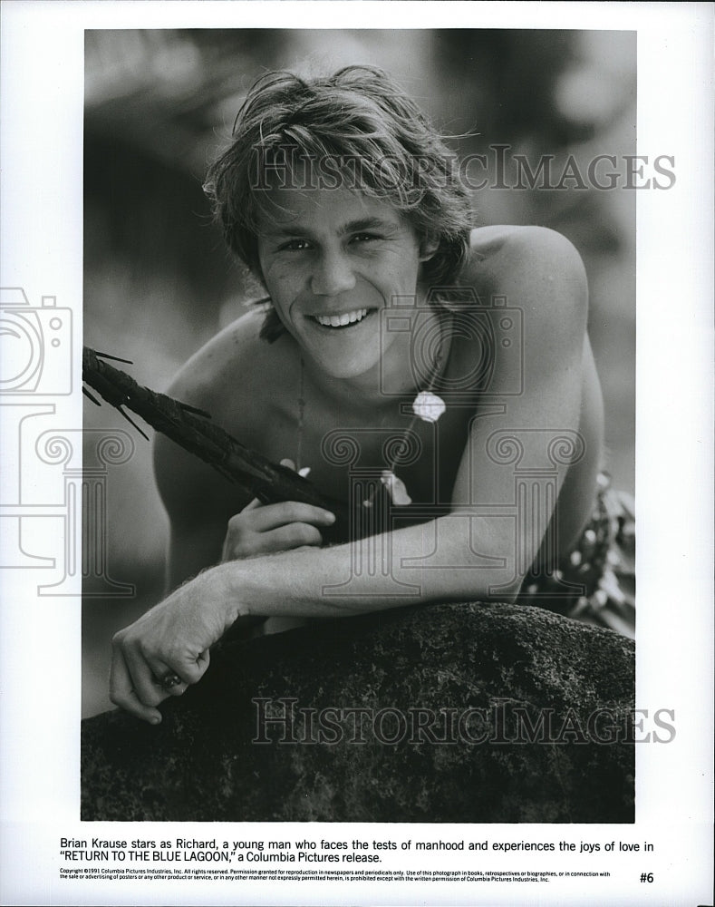 1991 Press Photo Actor Brian Krause In &quot;Return To Blue Lagoon&quot; - Historic Images