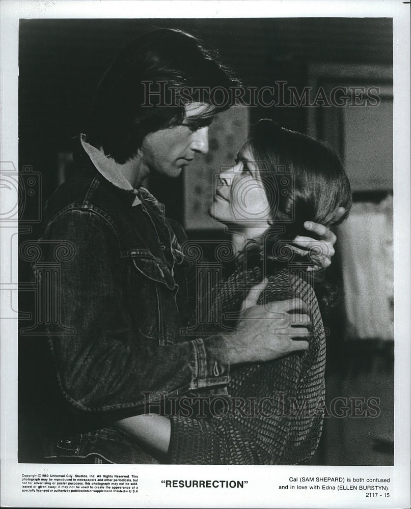 1980 Press Photo Actor Sam Shepard &amp; Ellen Burstyn In &quot;Resurrection&quot;- Historic Images