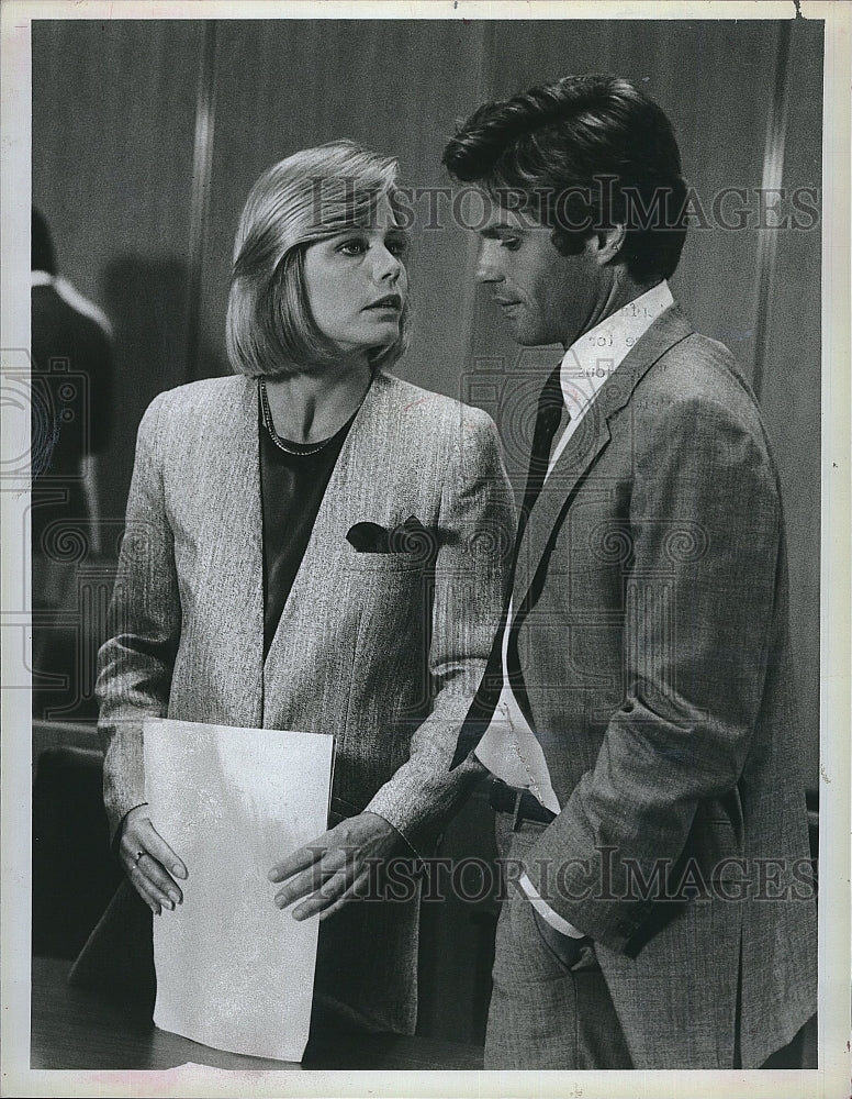 1986 Press Photo Actor Harry Hamlim &amp; Susan Dey in &quot;L.A. Law&quot;- Historic Images