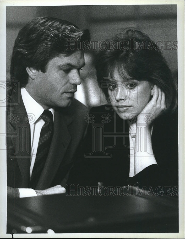 1984 Press Photo Actor Harry Hamlin &amp; Whitney Hamlin in &quot;LA Law&quot;- Historic Images