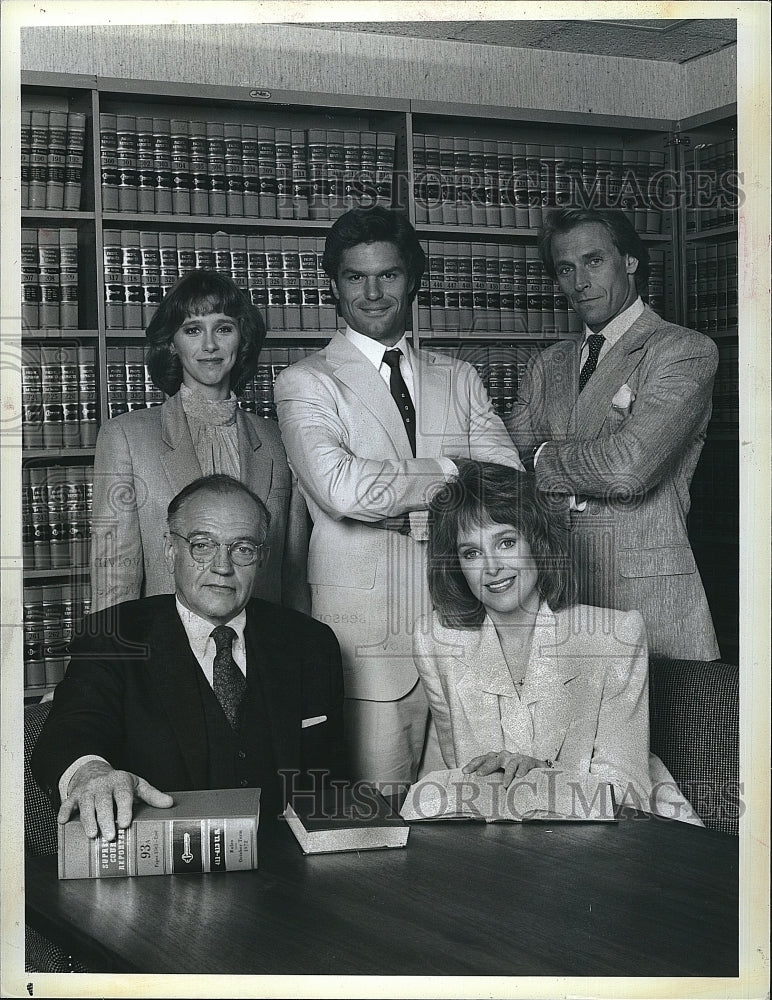 1986 Press Photo M. Green, H. Hamlin, C. Berensen, R. Dysart &quot;L. A. Law&quot;- Historic Images