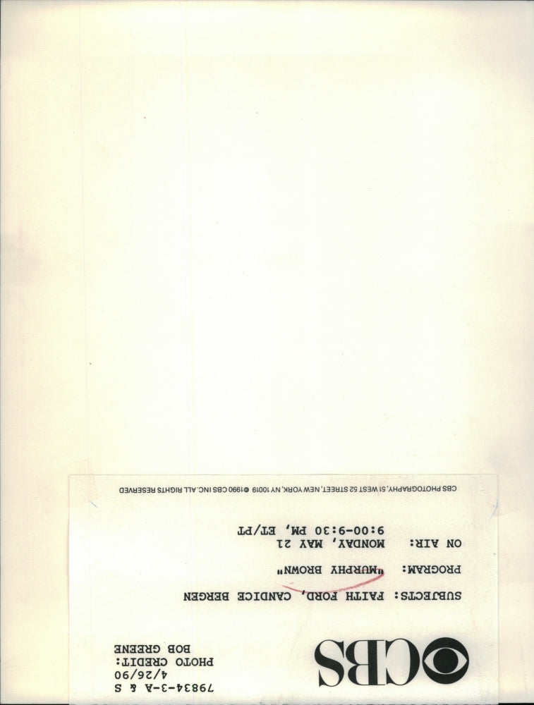 1990 Press Photo Faith Ford, Candice Bergen "Murphy Brown"