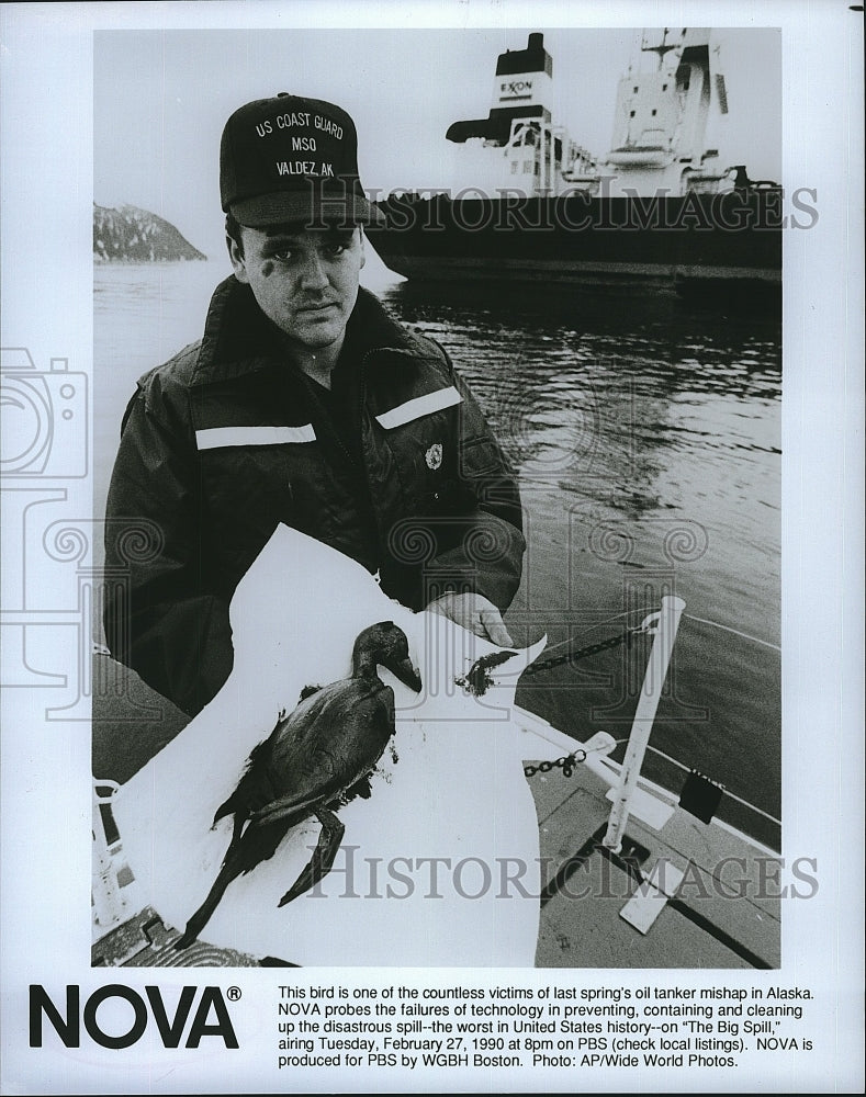 1990 Press Photo &quot;NOVA&quot; - the disastrous spill on &quot;The Big Spill&quot;- Historic Images