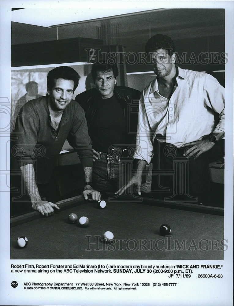 1989 Press Photo Robert Firth, Robert Forster, Ed Marinaro &quot;Mick and Frankie&quot;- Historic Images