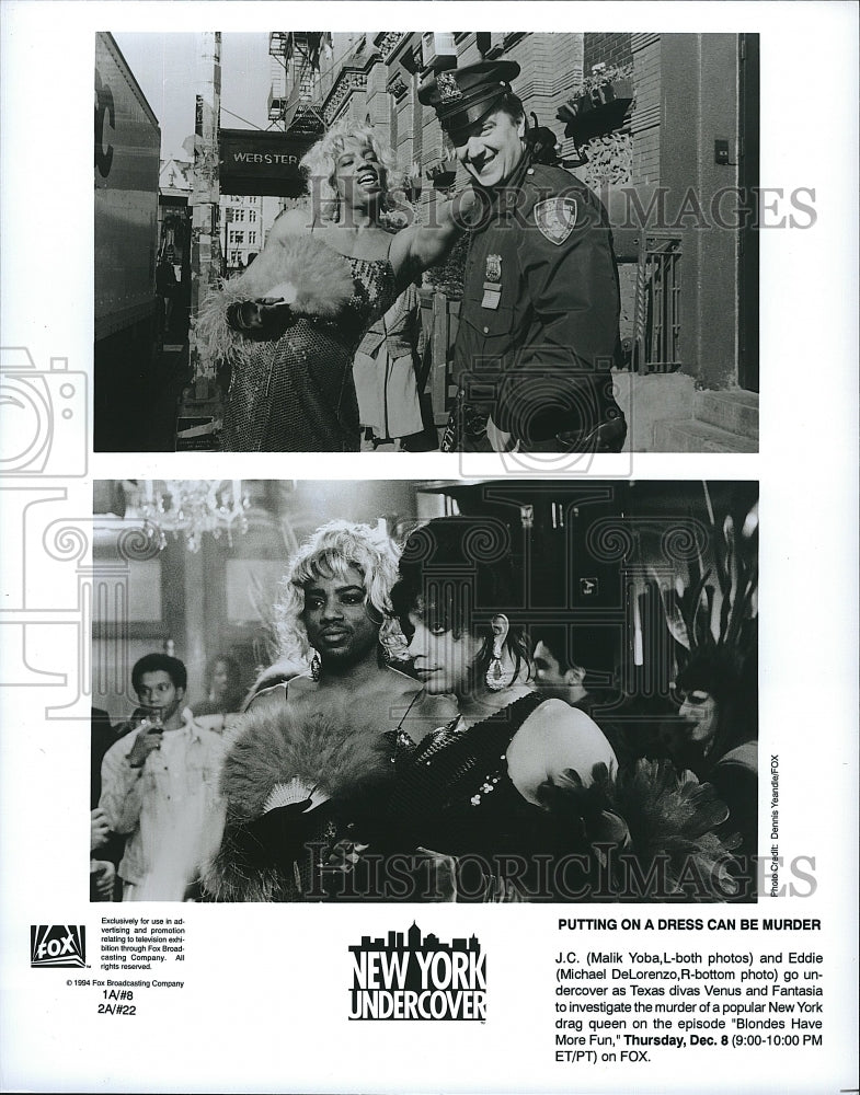 1994 Press Photo New York Undercover&#39;s Malik Yoba &amp; Michael DeLorenzo- Historic Images