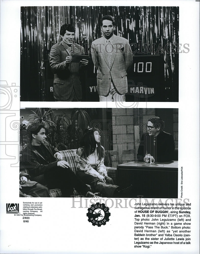 1995 Press Photo John Leguizamo Actor David Herman House Of Buggin Comedy- Historic Images