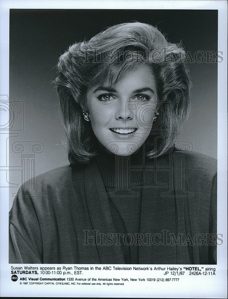 1987 Press Photo Susan Walters stars in &quot;Hotel&quot;- Historic Images