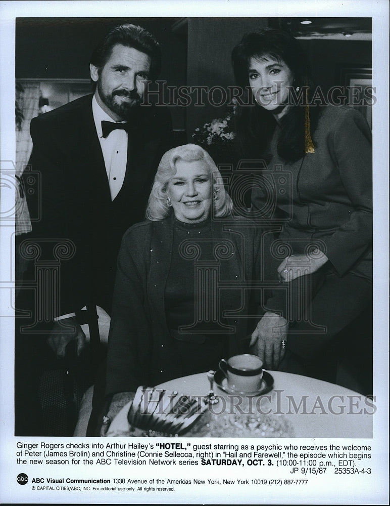 1987 Press Photo James Brolin &amp; Connie Sellecca stars of &quot;Hotel&quot;- Historic Images