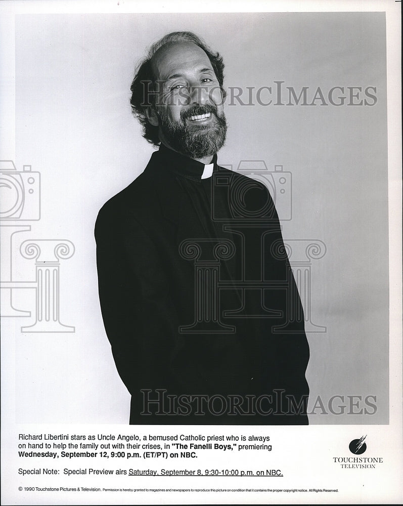 1990 Press Photo Richard Libertini American Actor Fanelli Boys TV Show Series- Historic Images