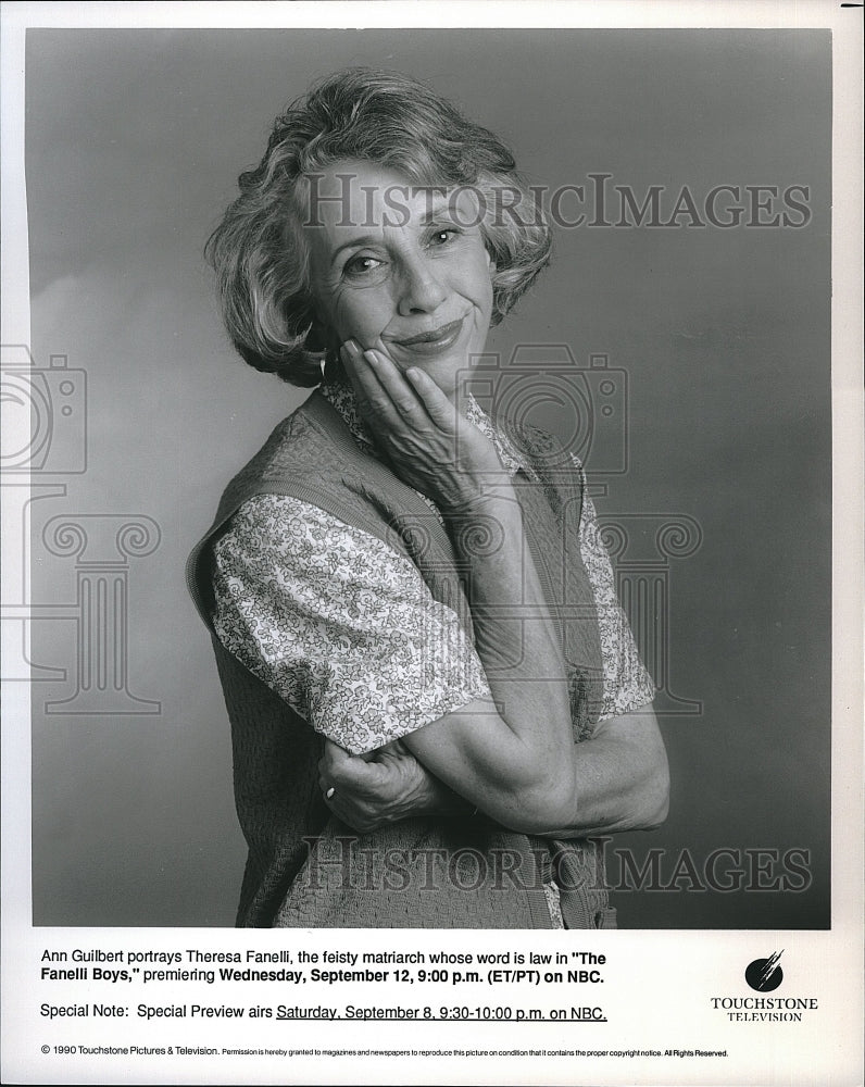 1990 Press Photo Ann Guilbert American Actress Fanelli Boys Television Show TV - Historic Images