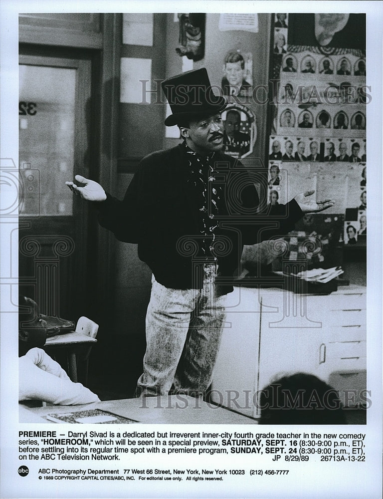 1989 Press Photo Darryl Sivad stars in &quot;Homeroom&quot;- Historic Images