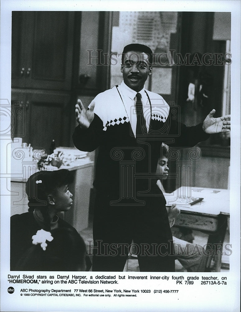 1989 Press Photo Darryl Sivad American Actor Homeroom Sitcom TV Television Show- Historic Images