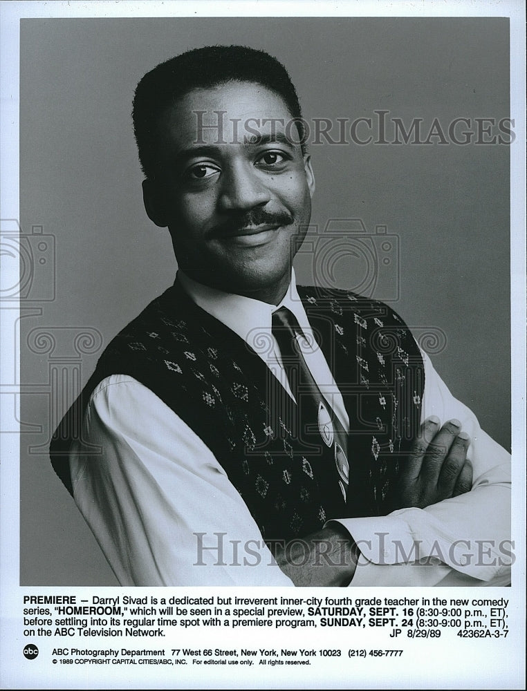 1989 Press Photo Darryl Sivad American Actor Homeroom Sitcom TV Television Show- Historic Images