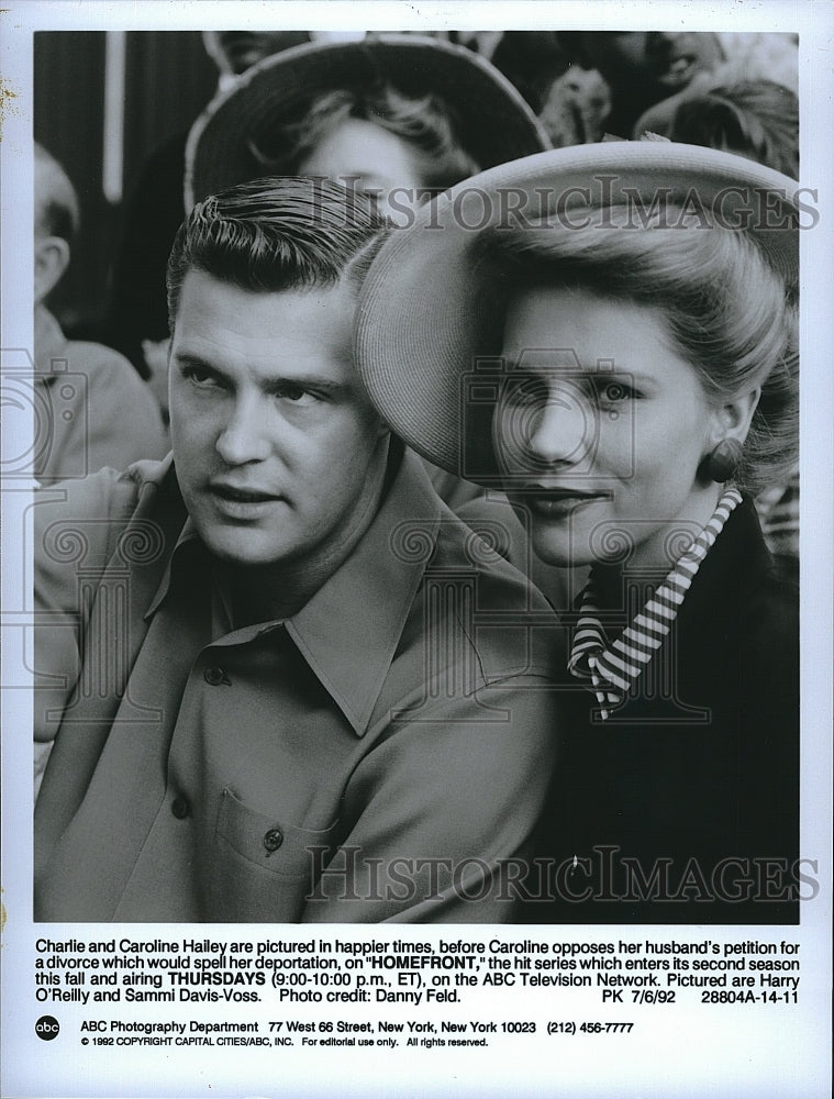 1992 Press Photo Harry O&#39;Reilly Actor Sammi Davis-Voss Actress Homefront Drama - Historic Images