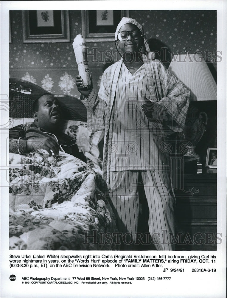 1991 Press Photo Jaleel White, Reginald VelJohnson &quot;Family Matters&quot;- Historic Images