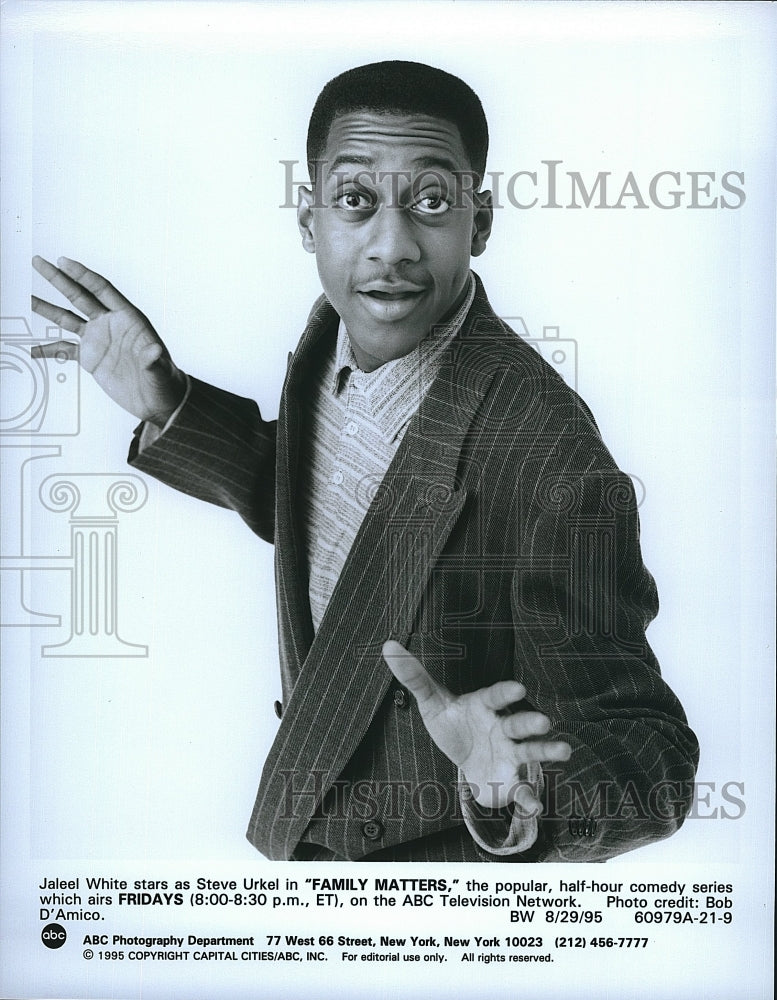 1995 Press Photo Jaleel White one of the stars of  ABC's "Family Matters"- Historic Images